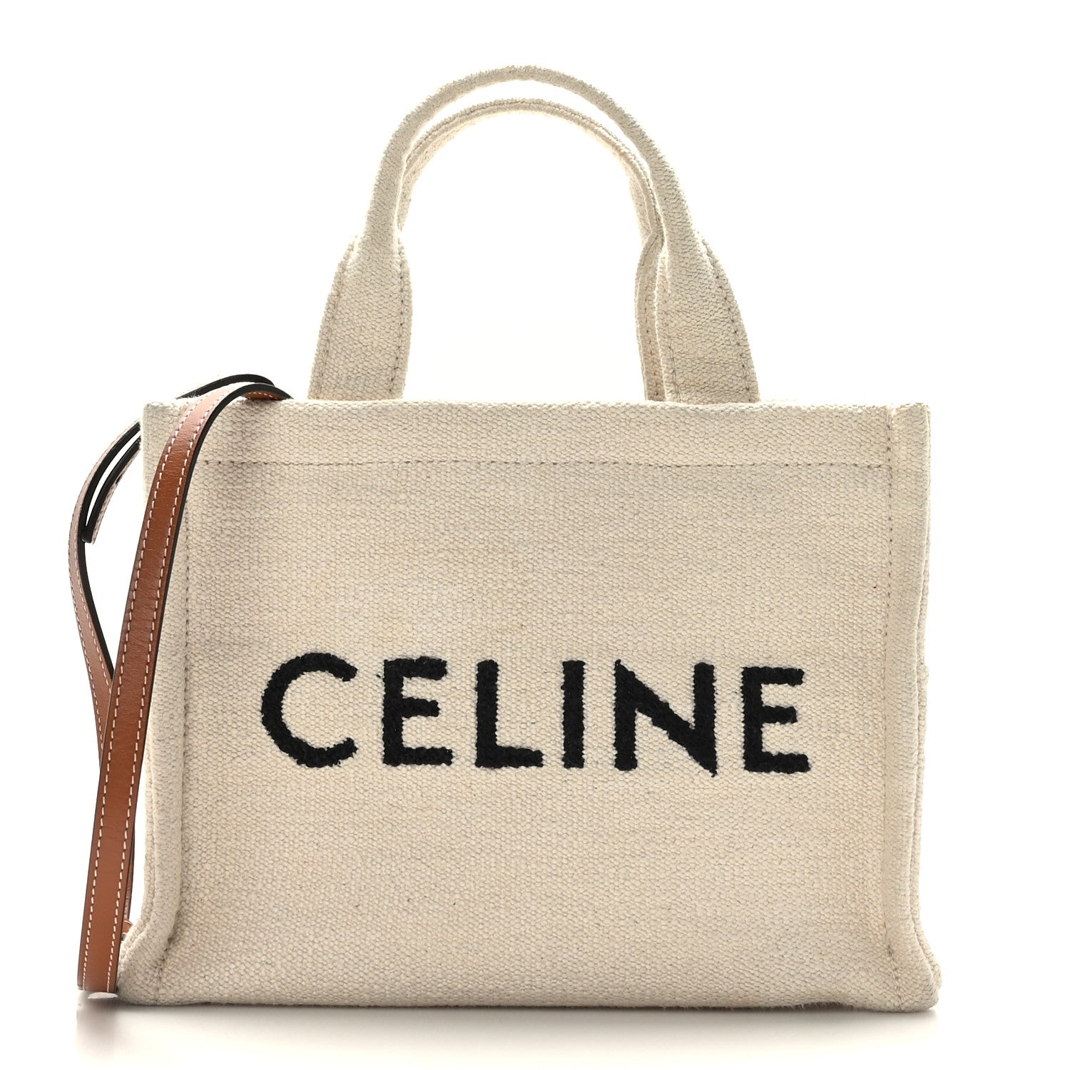 Celine Canvas Small Cabas Thais Ecru Black 1 of 10