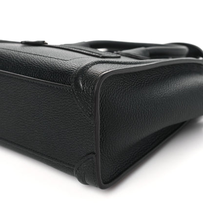 Celine Drummed Calfskin Nano Luggage Black 10 of 10