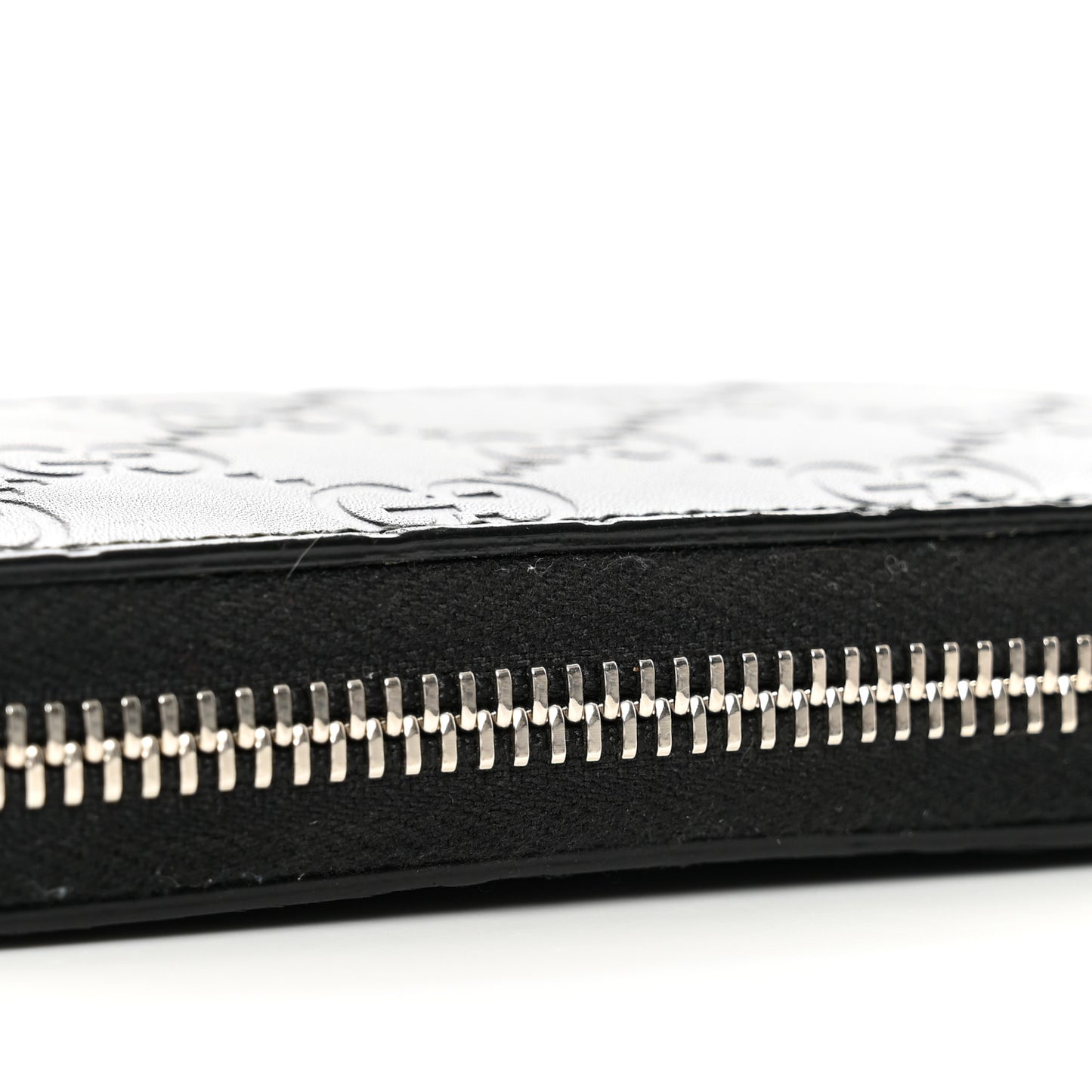 Guccissima Zip Around Card Case Black