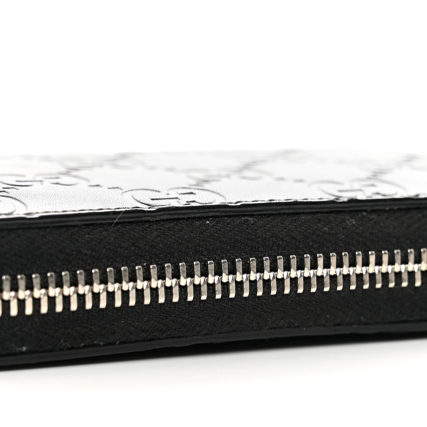 Gucci Guccissima Zip Around Card Case Black 7 of 8