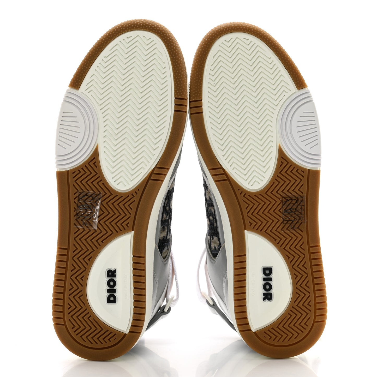 Smooth Calfskin Jacquard Oblique Mens B27 Mid Top Sneakers 40 Beige Blue