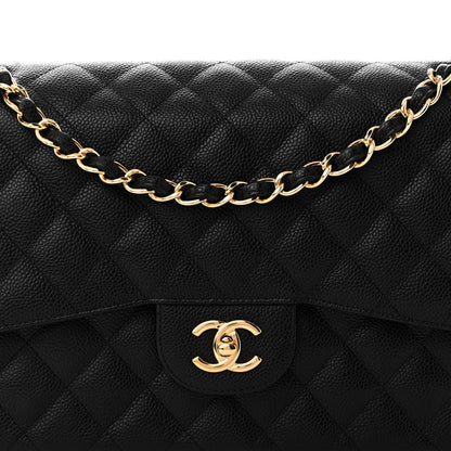 Chanel Caviar Quilted Jumbo Double Flap Black 8 of 11