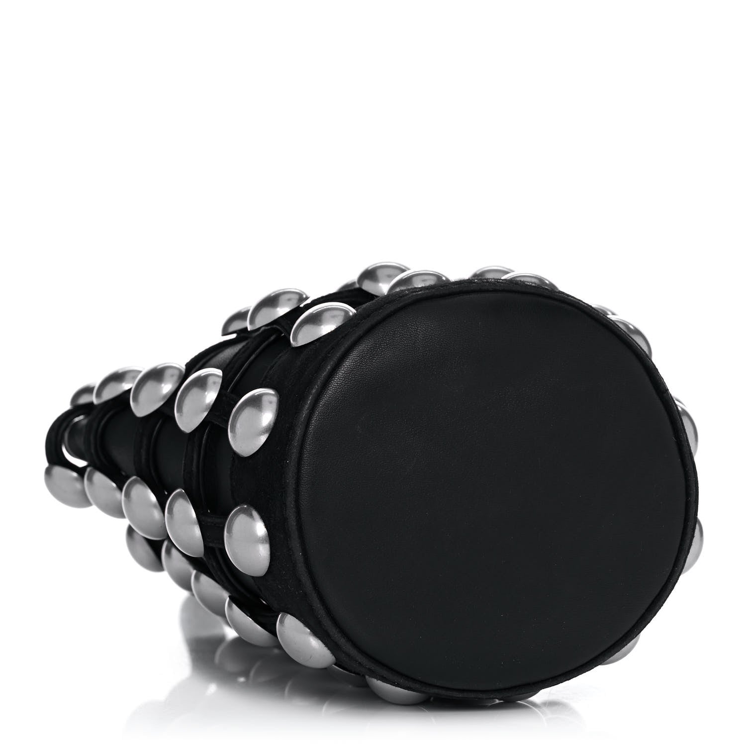 Alexander Wang Calfskin Crystal Embellished Roxy Mini Bucket Bag Black 4 of 11