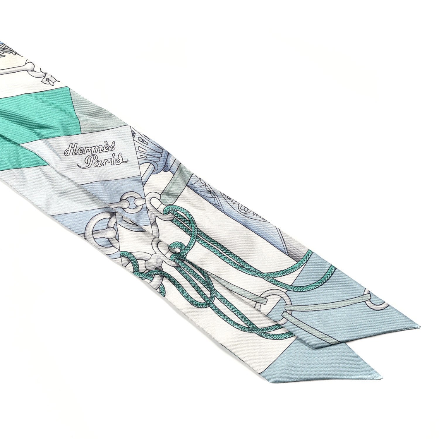 Hermes Silk Cliquetis Twilly Ciel White Menthol 2 of 4