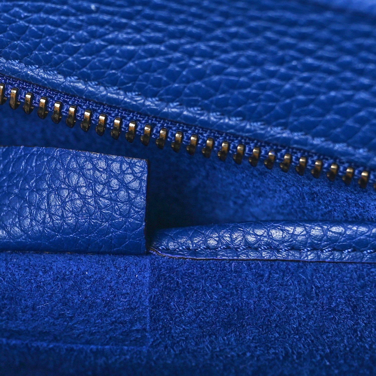 Celine Drummed Calfskin Nano Luggage Indigo 7 of 10