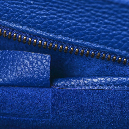 Celine Drummed Calfskin Nano Luggage Indigo 7 of 10