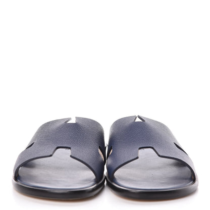 Hermes Epsom Mens Izmir Sandals 40.5 Bleu Saphir 2 of 10