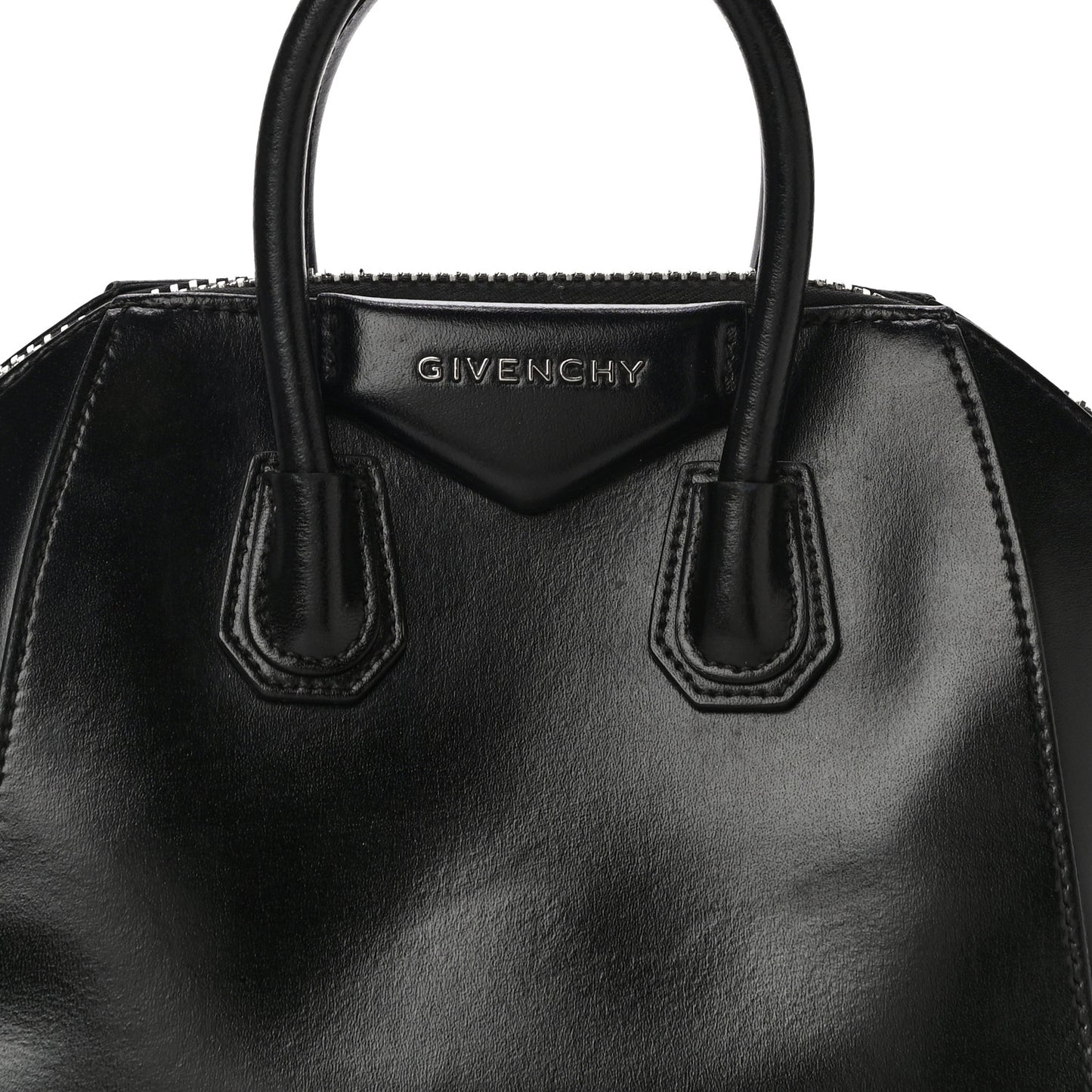 Shiny Lord Calfskin Mini Antigona Black