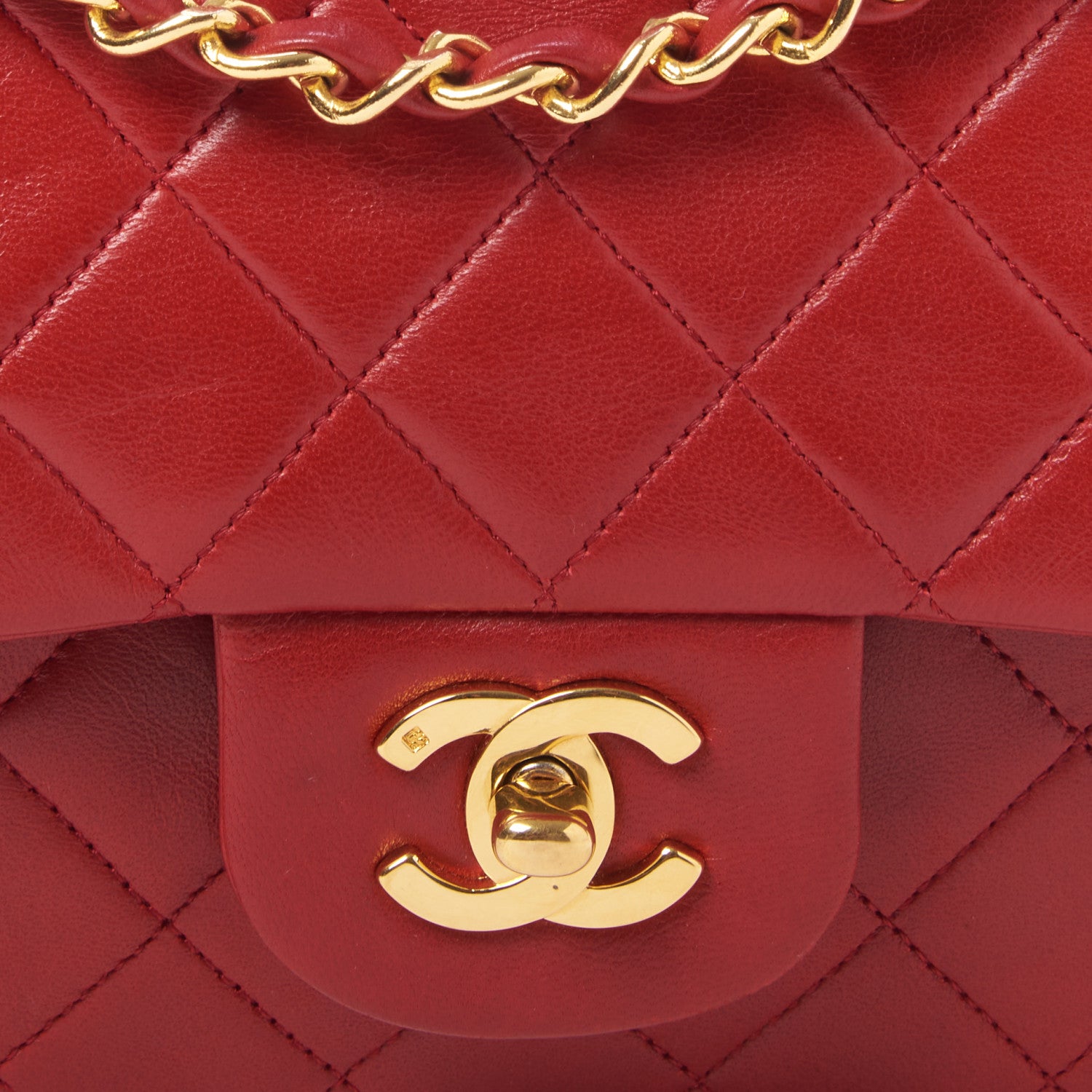 Chanel Lambskin Quilted Medium Double Flap Red 8 of 10
