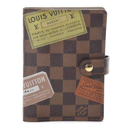 Louis Vuitton Damier Ebene Labels Small Ring Agenda Cover 1 of 12