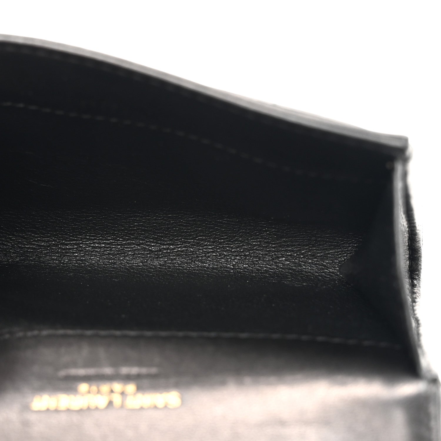 Saint Laurent Goatskin Carre Quilted Cassandre Compact Envelope Card Case Black 5 of 7