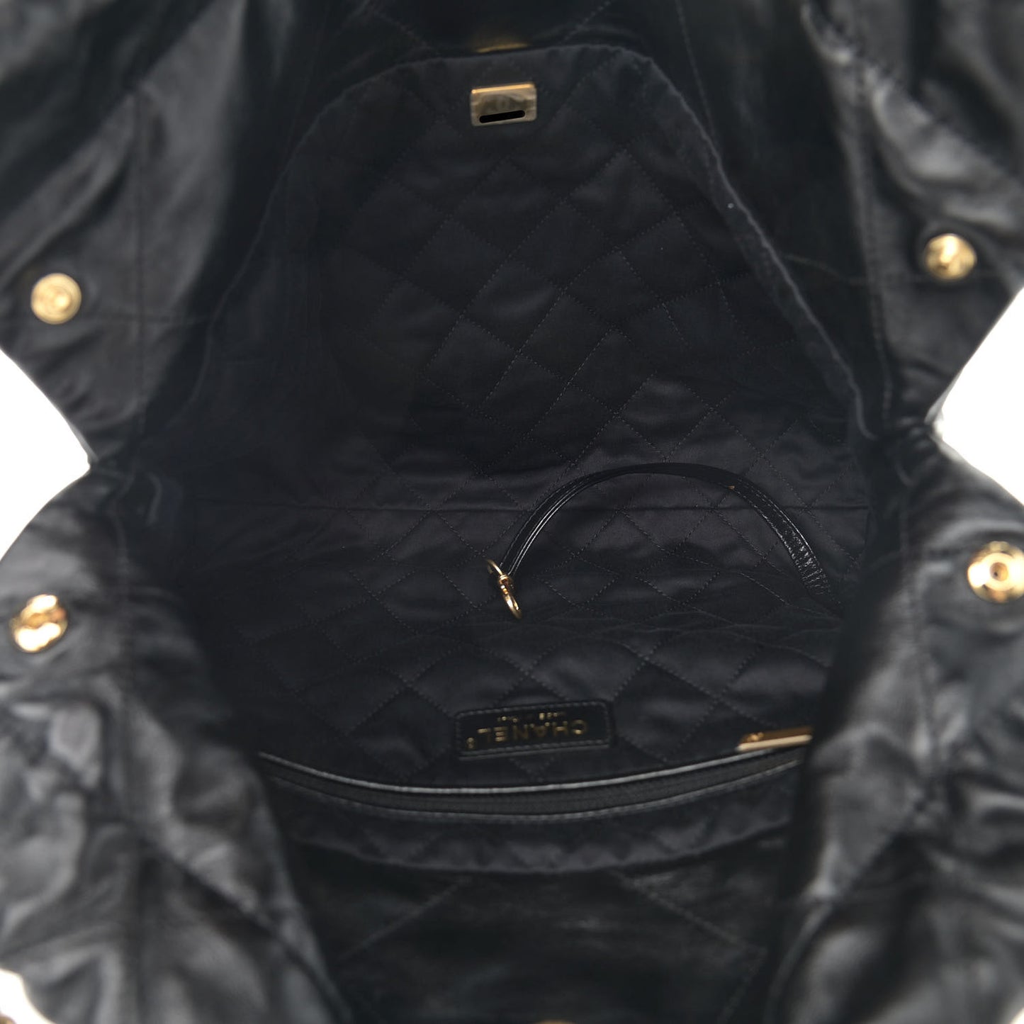 Shiny Calfskin Quilted Small Chanel 22 Black