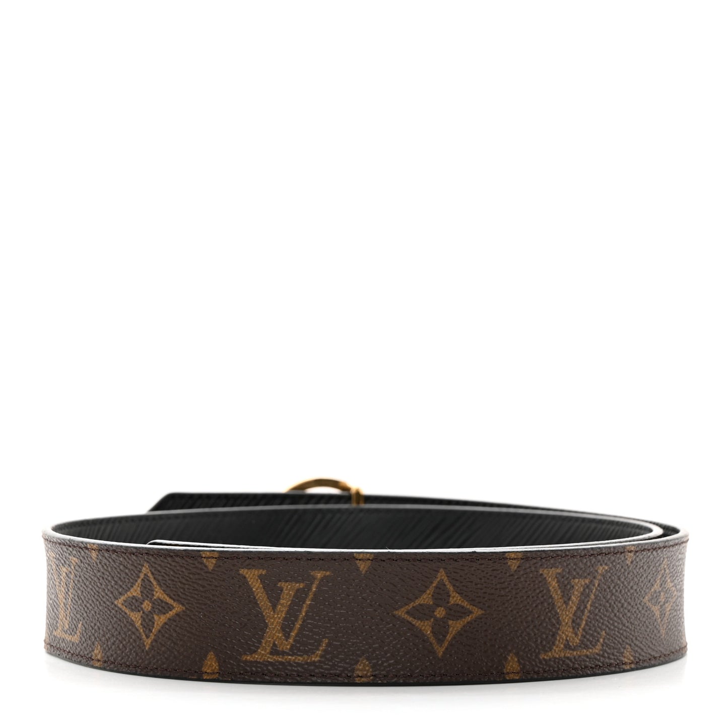 Monogram Epi 35mm LV Circle Reversible Belt 80 32 Black