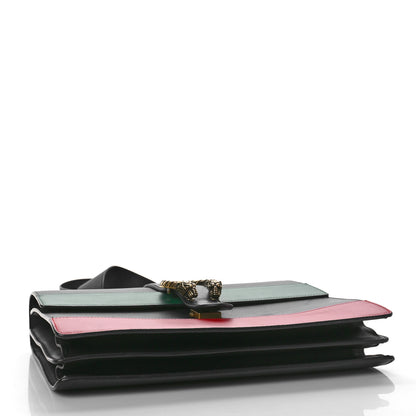 Gucci Calfskin Bamboo Web Large Dionysus Top Handle Bag Black Bright Evergreen Hibiscus Red 4 of 13