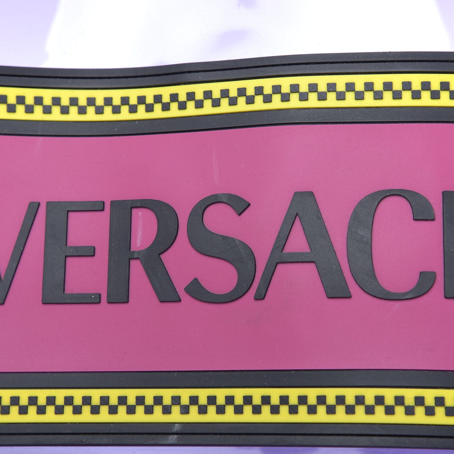 Vinyl Calfskin 90s Logo Tote Purple Yellow