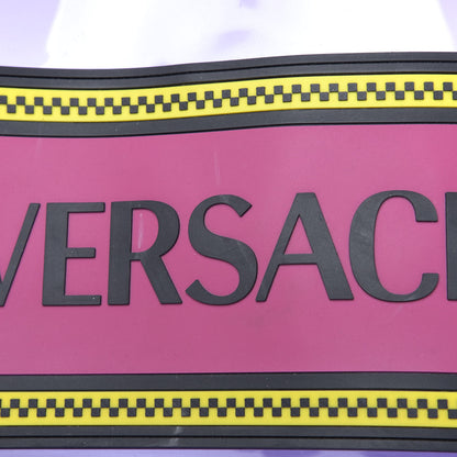 Versace Vinyl Calfskin 90s Logo Tote Purple Yellow 9 of 10