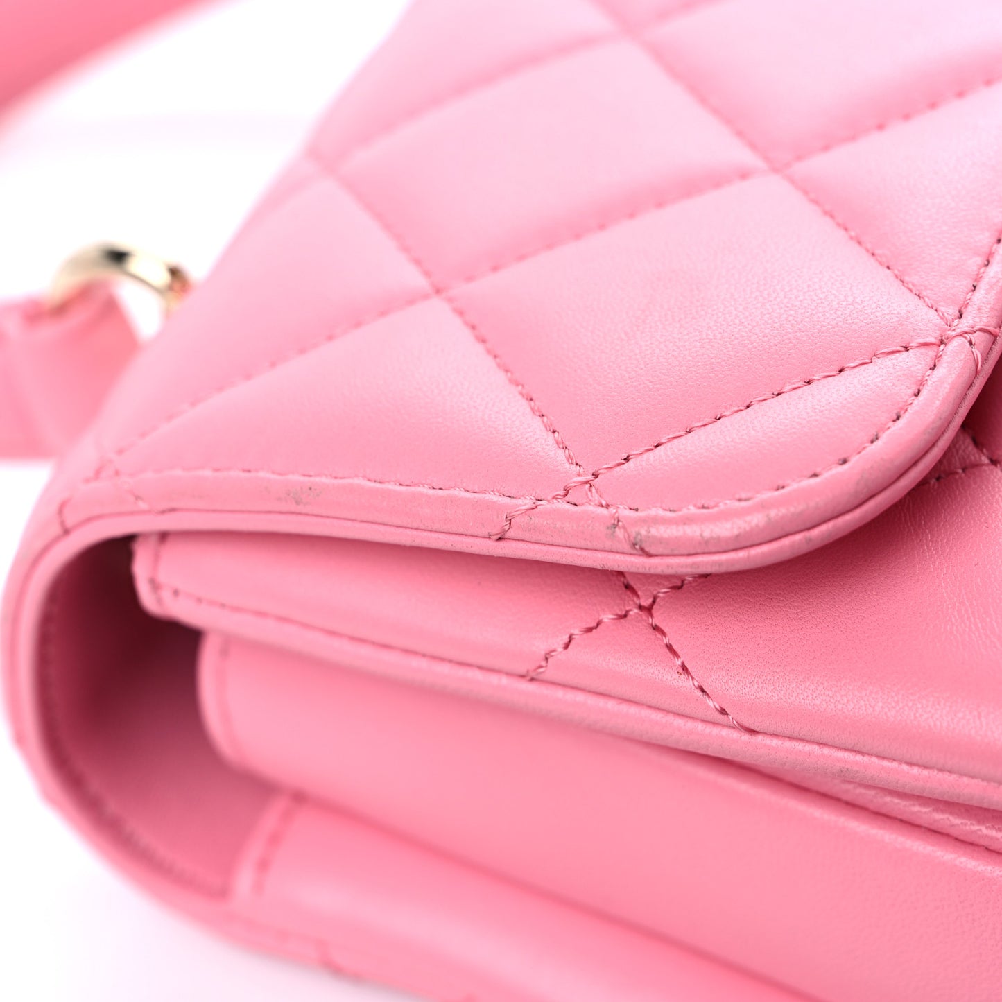 Lambskin Quilted Small Trendy CC Flap Dual Handle Bag Light Pink