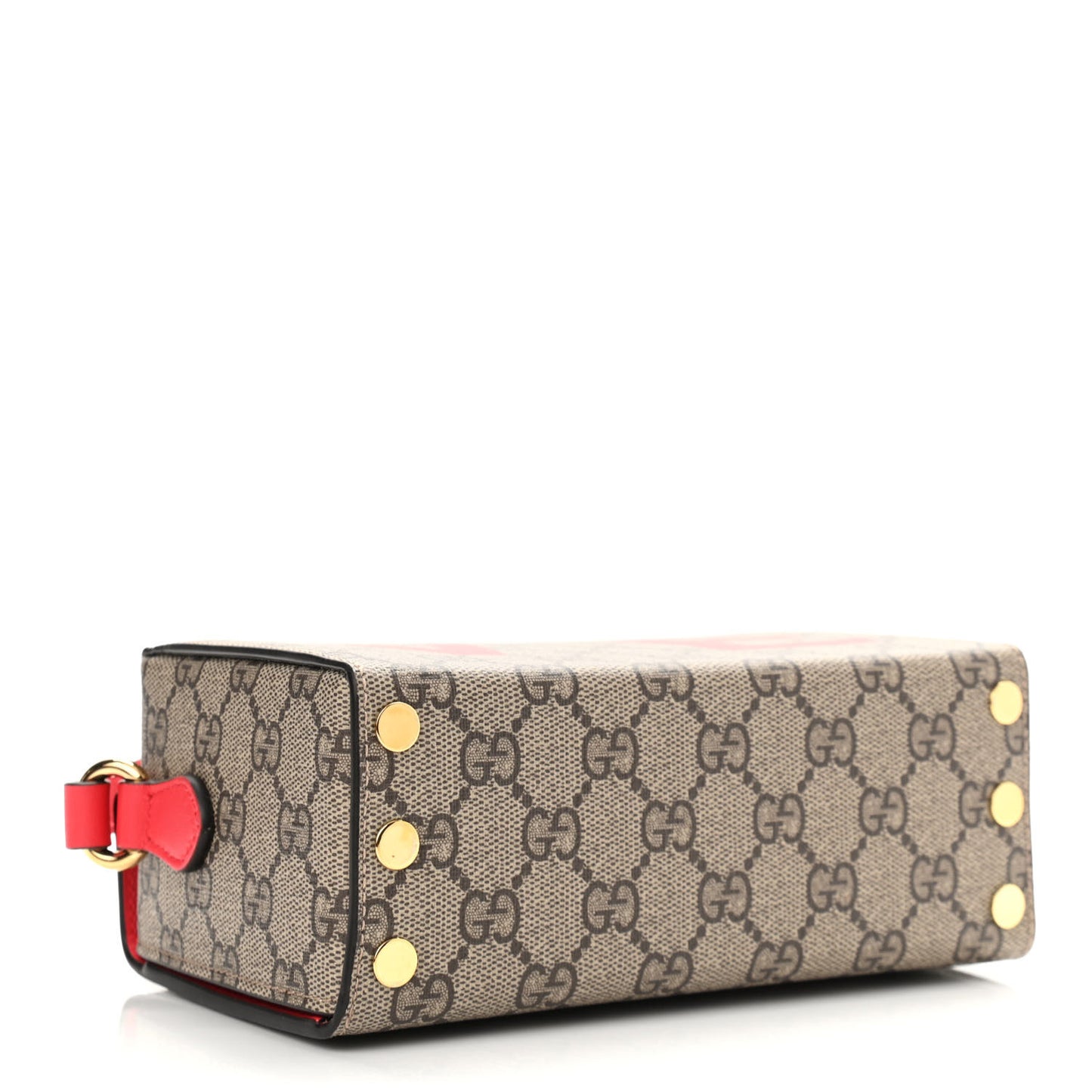 GG Supreme Monogram Moon Calfskin Love Valentines Day Padlock Case Beige Ebony New Geranium