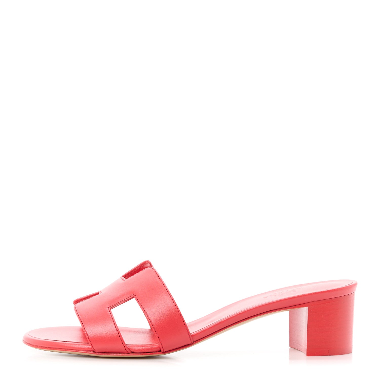 Hermes Calfskin Oasis Sandals 37.5 Rouge Rubis 1 of 8
