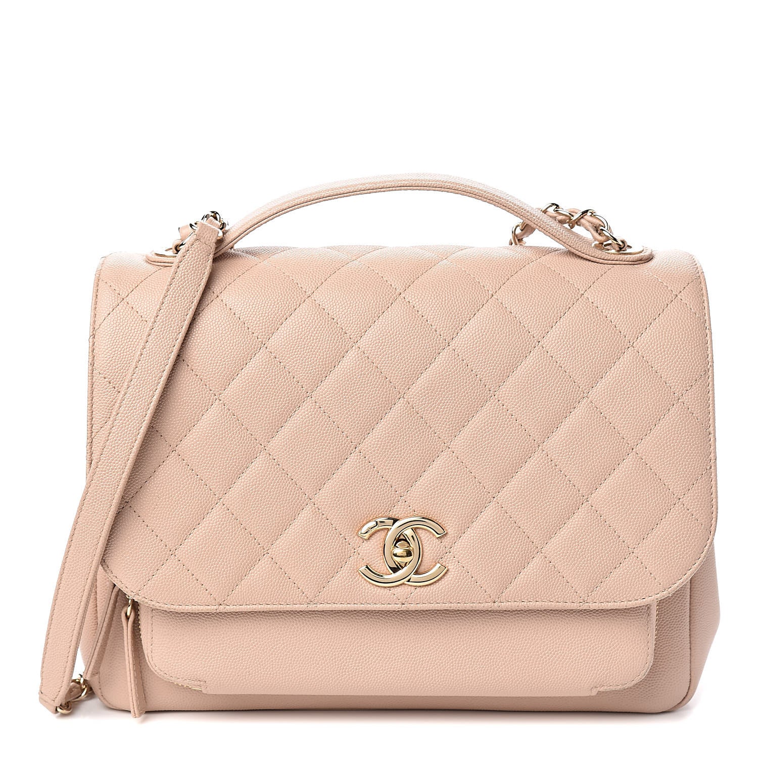 Chanel Caviar Quilted Large Business Affinity Flap Beige 1 of 17