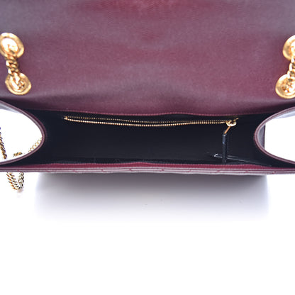 Saint Laurent Grain De Poudre Matelasse Chevron Large Monogram Satchel Rouge Legion 5 of 13