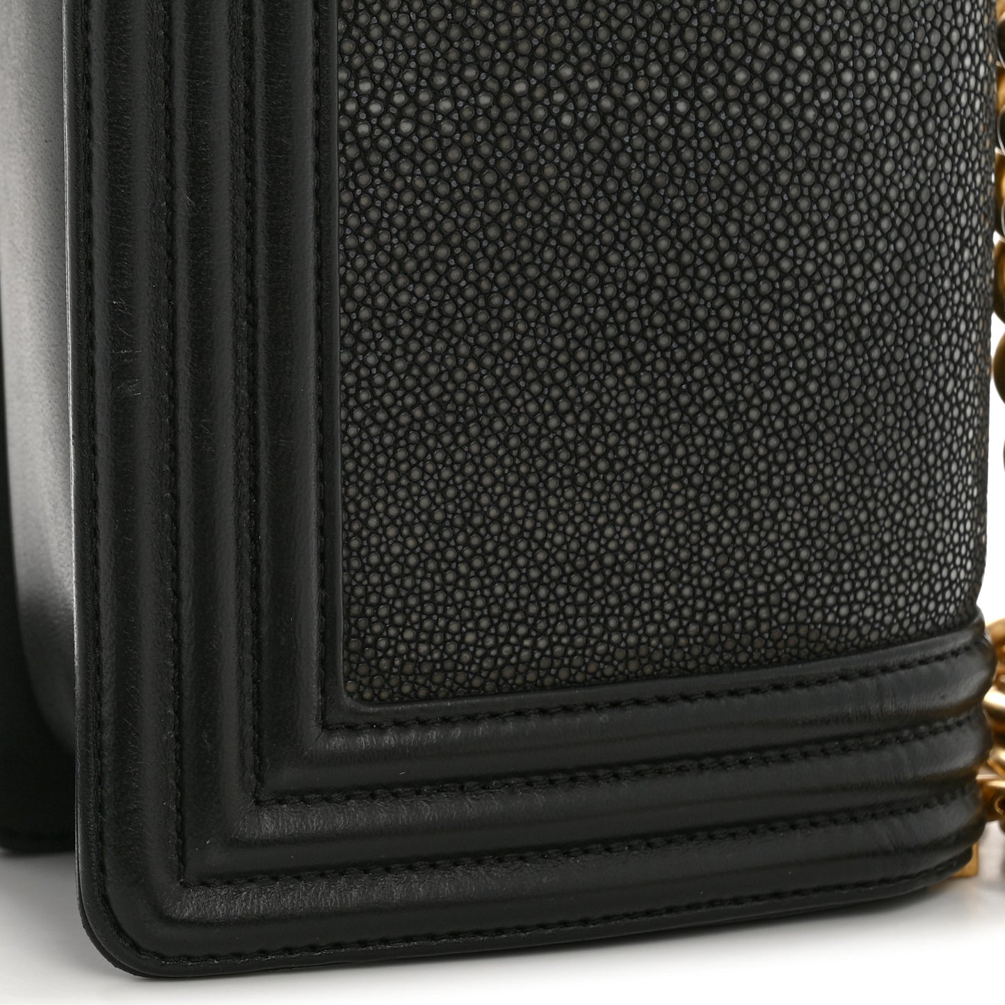 Galuchat Stingray Small Boy Flap Black