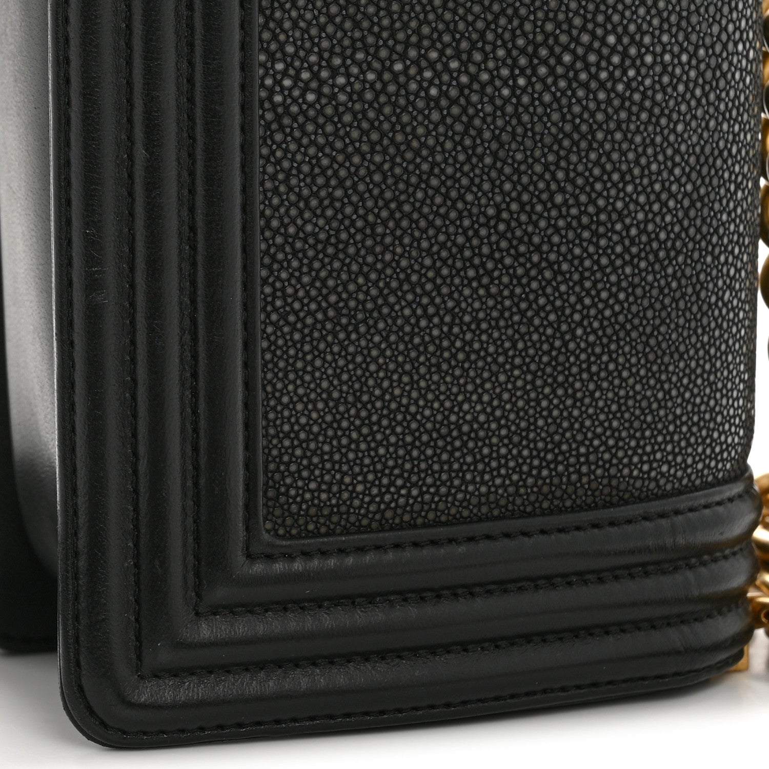 Chanel Galuchat Stingray Small Boy Flap Black 14 of 14