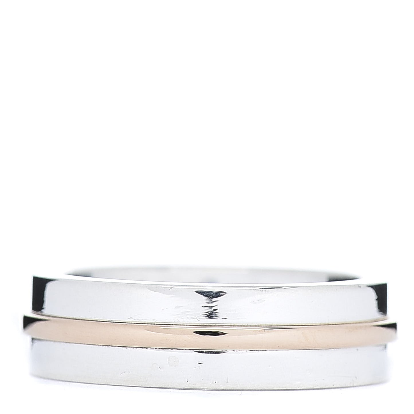 Sterling Silver 18K Rose Gold T Wide Ring 54 6.75