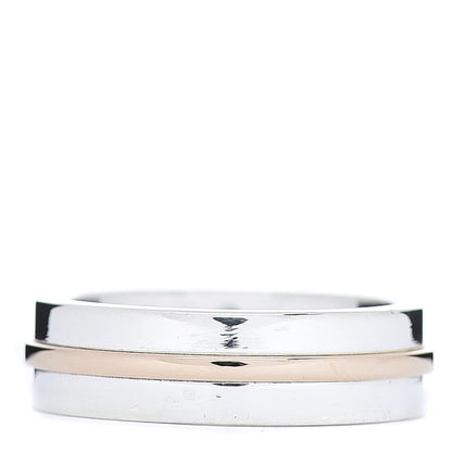 Tiffany Sterling Silver 18K Rose Gold T Wide Ring 54 6.75 3 of 4