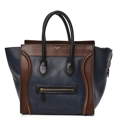 Celine Smooth Calfskin Mini Tri-Color Luggage Navy 1 of 21