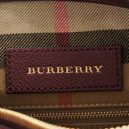 Burberry Soft Grain Calfskin House Check Small Helmsley Crossbody Dark Plum 6 of 8