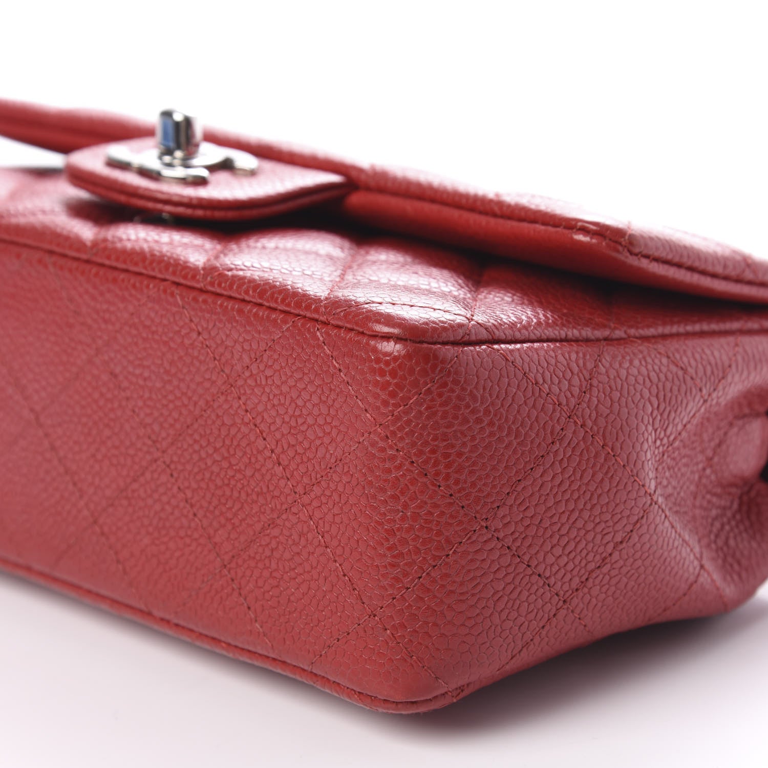 Chanel Caviar Quilted Mini Rectangular Flap Red 10 of 11