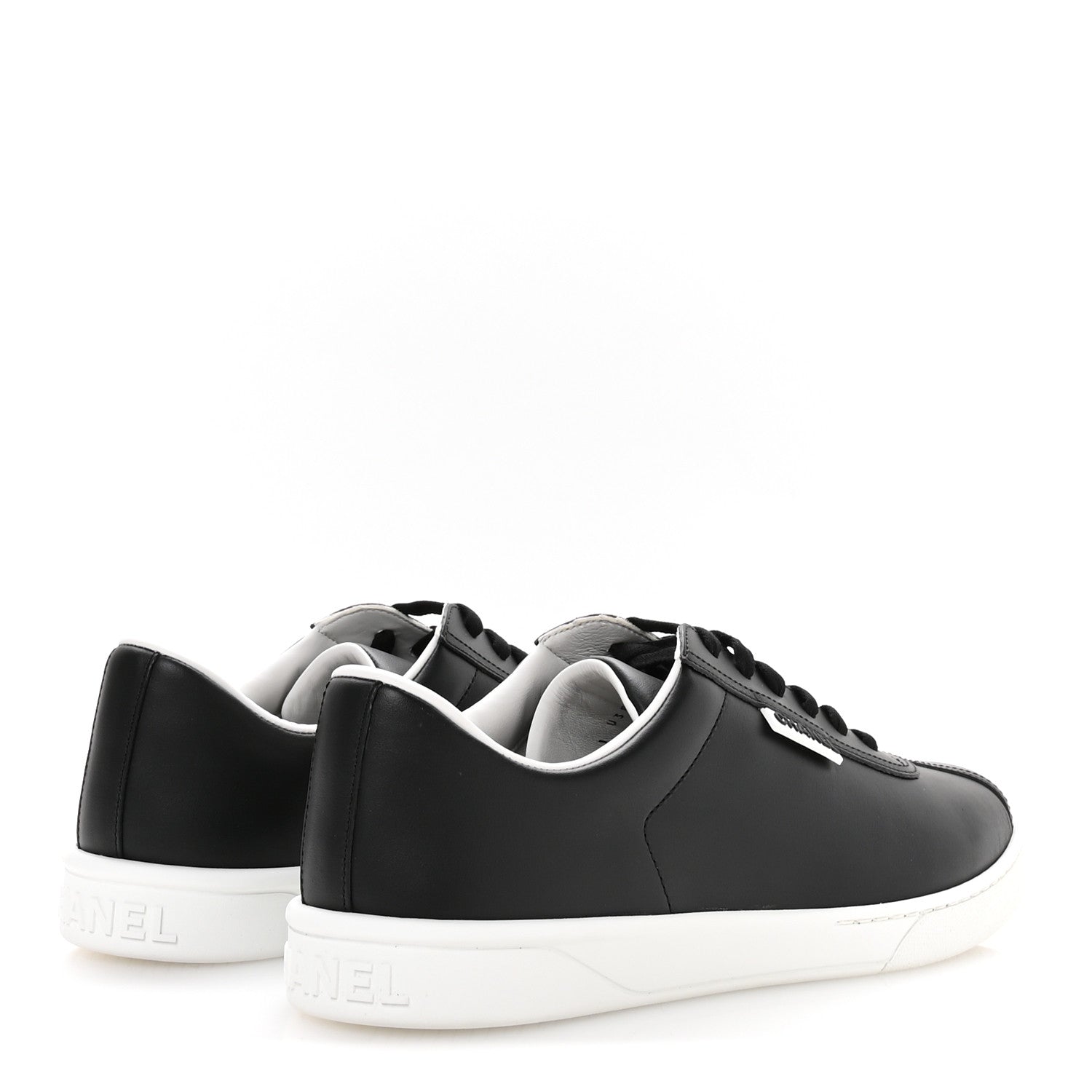 Chanel Calfskin CC Mens Uniform Sneakers 43 Black 5 of 8