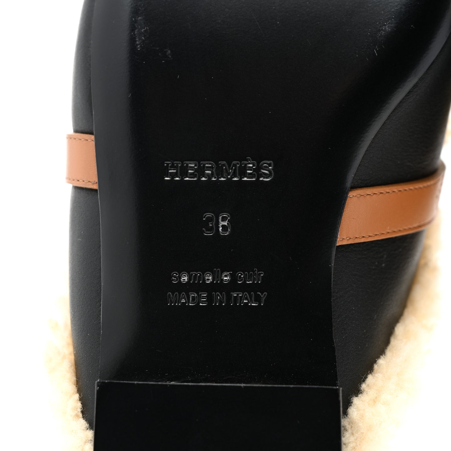 Shearling Calfskin Womens Oz Mules 36 Naturel Black