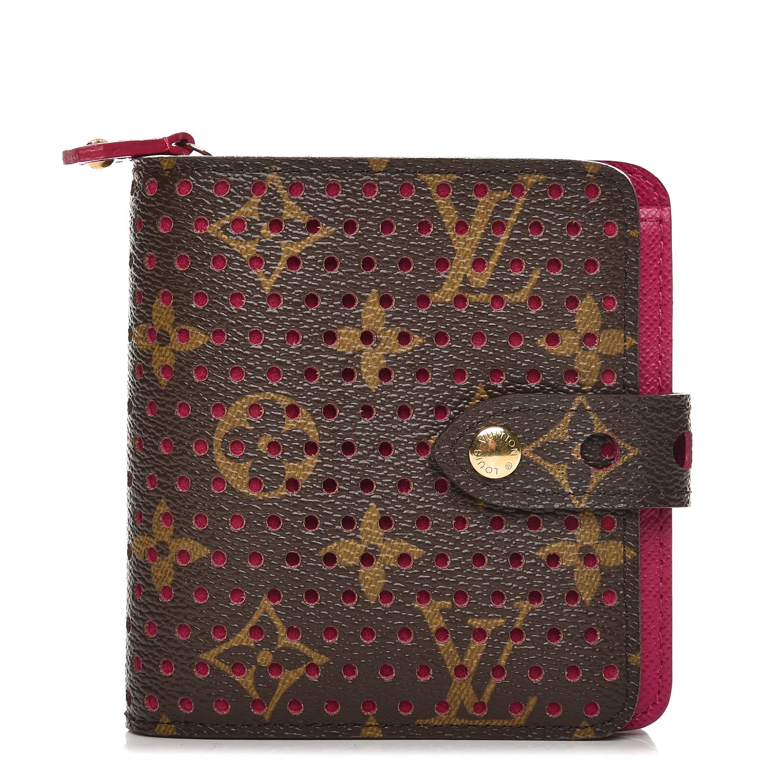Louis Vuitton Monogram Perforated Compact Zipped Wallet Fuchsia 1 of 8