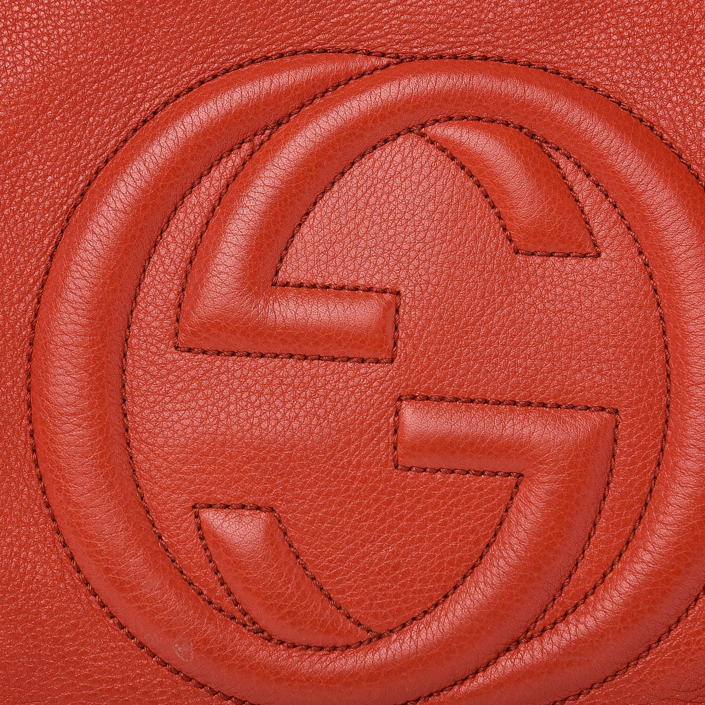 Pebbled Calfskin Medium Soho Chain Shoulder Bag Sun Orange