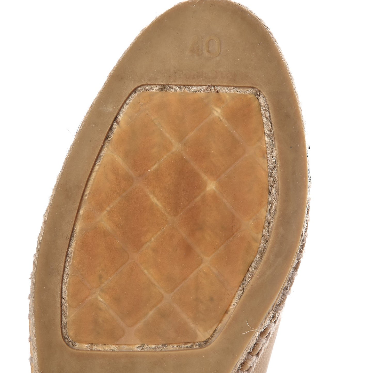 Lambskin CC Espadrilles 40 Beige Black
