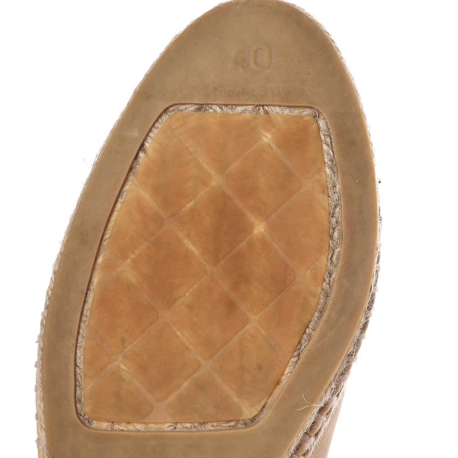 Chanel Lambskin CC Espadrilles 40 Beige Black 10 of 14