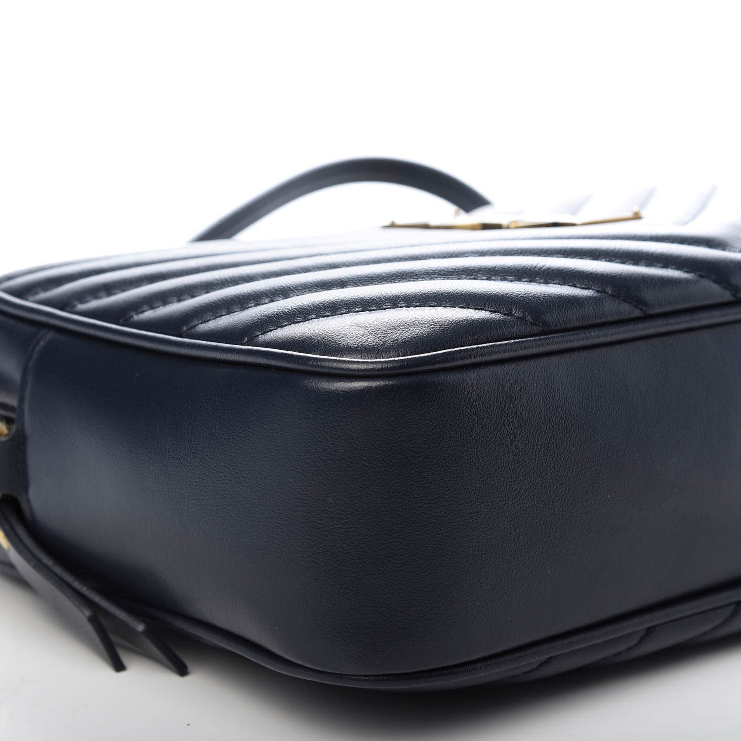 Saint Laurent Calfskin Matelasse Monogram Lou Camera Bag Navy 6 of 9
