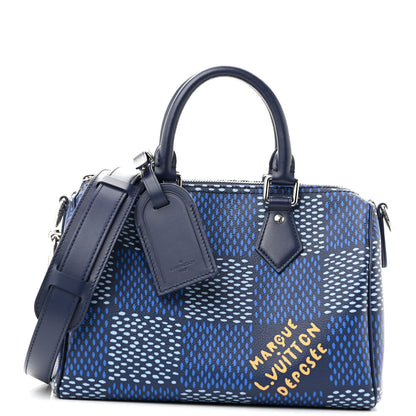 Louis Vuitton Damier Heritage Speedy Bandouliere 25 Blue 1 of 13