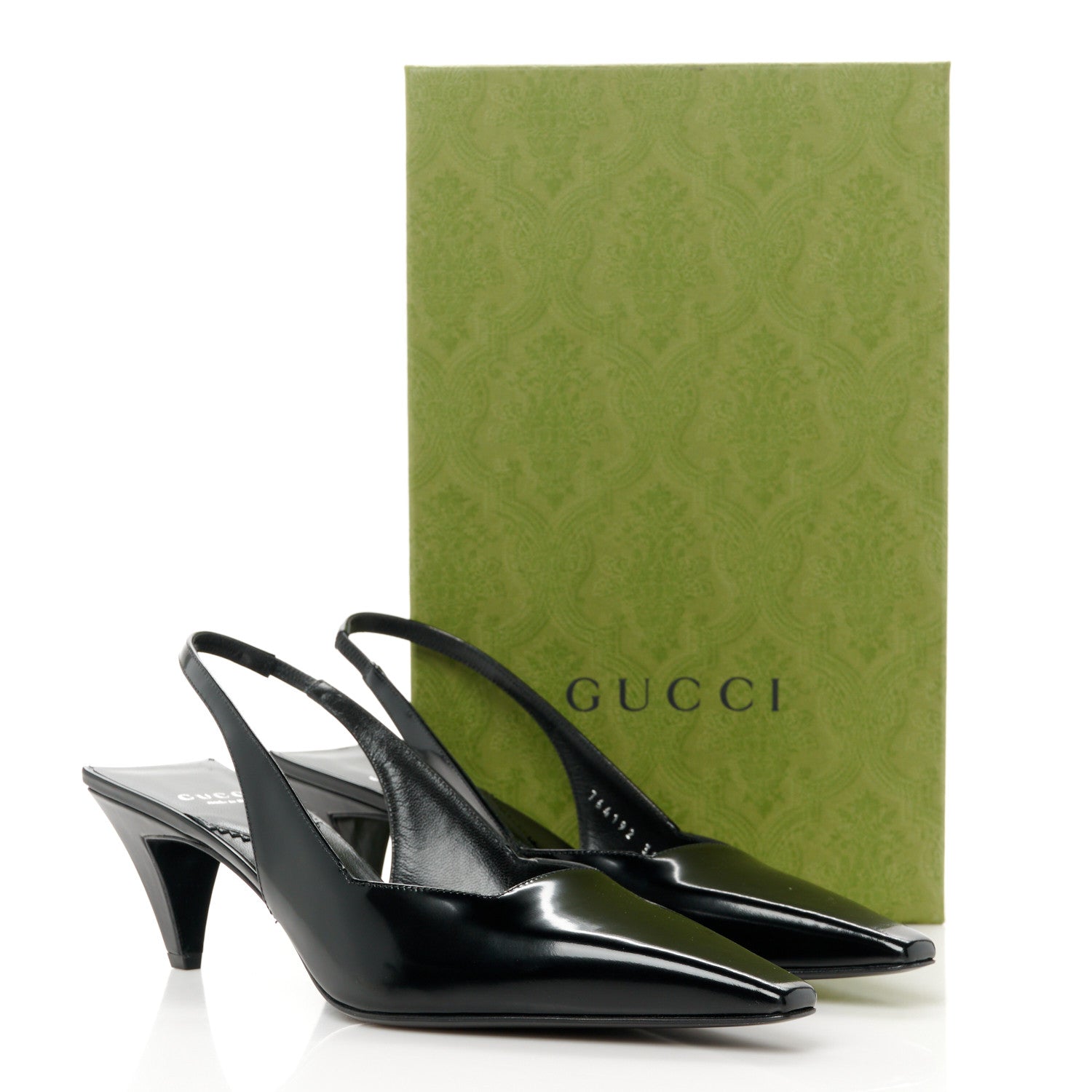 Gucci Nappa Mallory Pointed Toe Slingback Sandal 39 Black 9 of 9