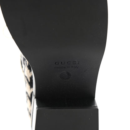 Gucci Optical Tweed Faux Shearling Houndstooth Victor Lace Up Ankle Boots 38 White Black 6 of 8