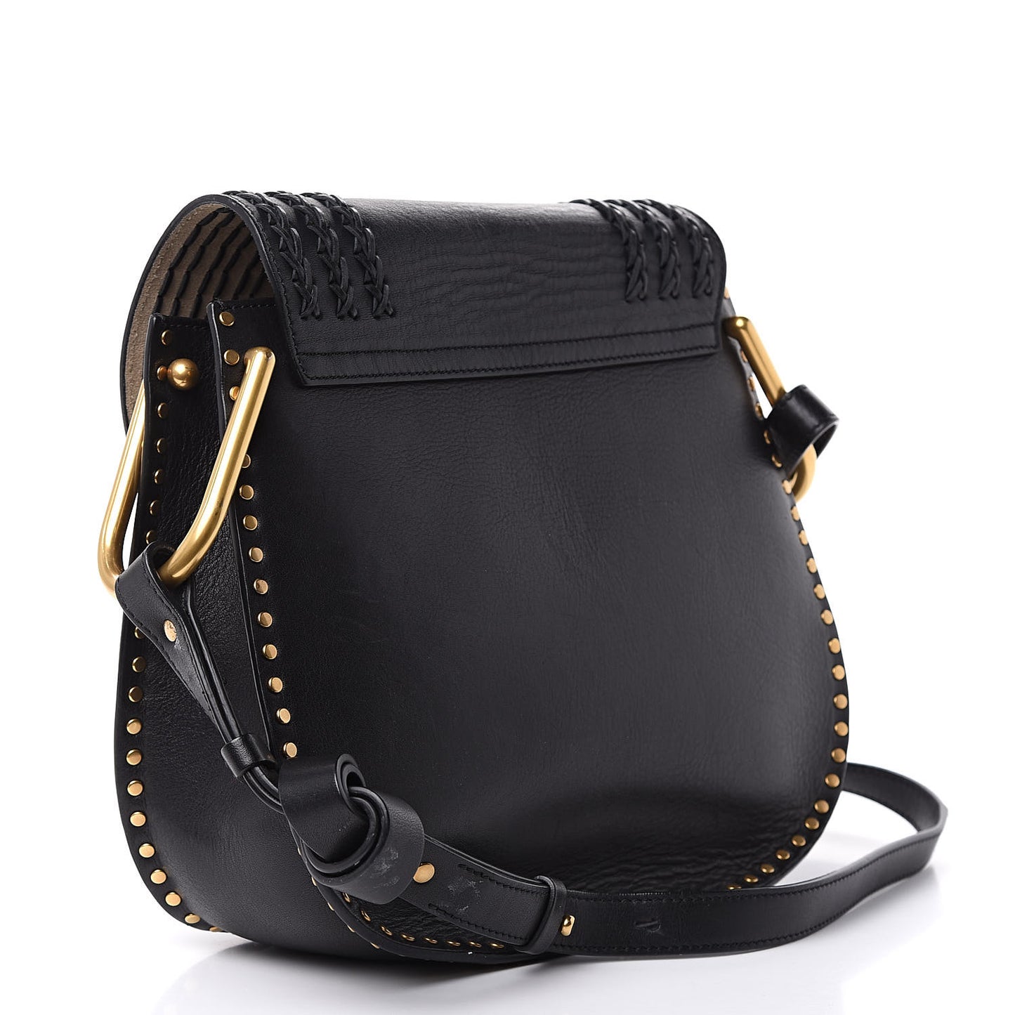 Calfskin Braided Medium Hudson Shoulder Bag Black