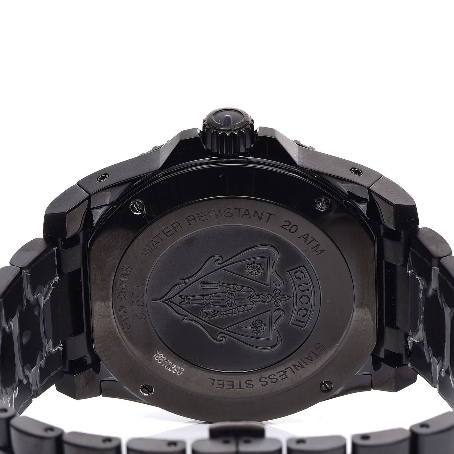 PVD Stainless Steel 45mm Dive Quartz Watch Black