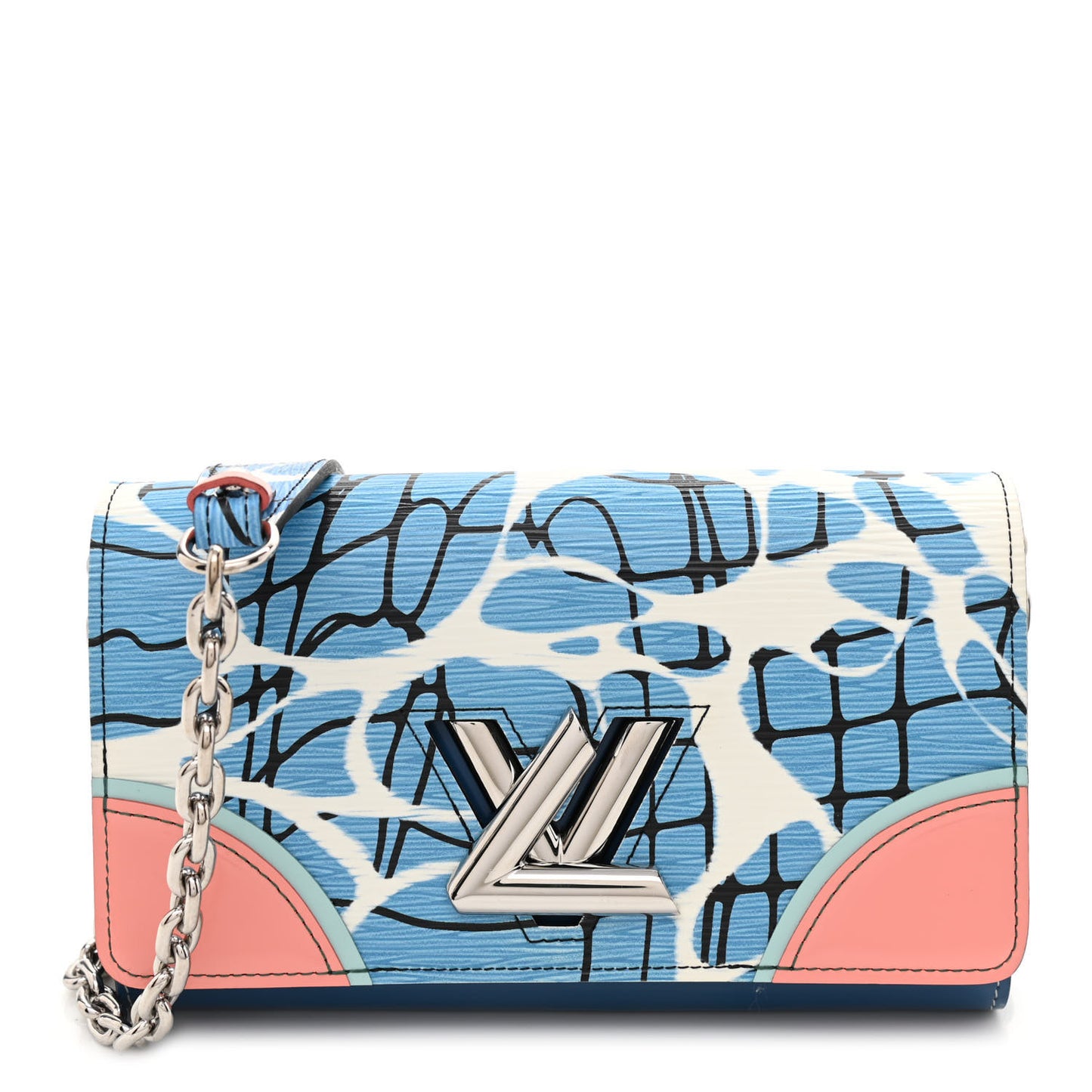 Epi Twist Chain Wallet Aqua