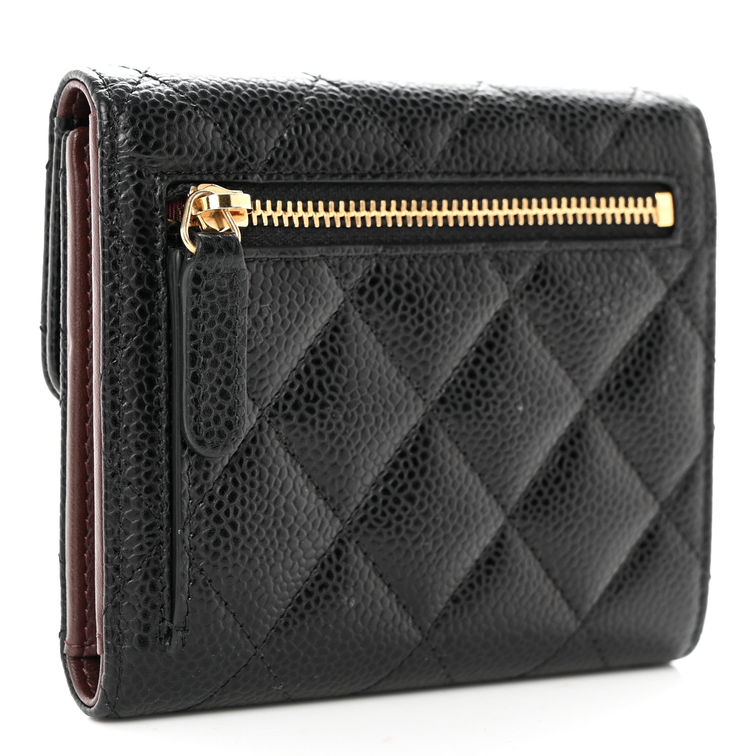 Chanel Caviar Quilted Compact Flap Wallet Black 3 of 8