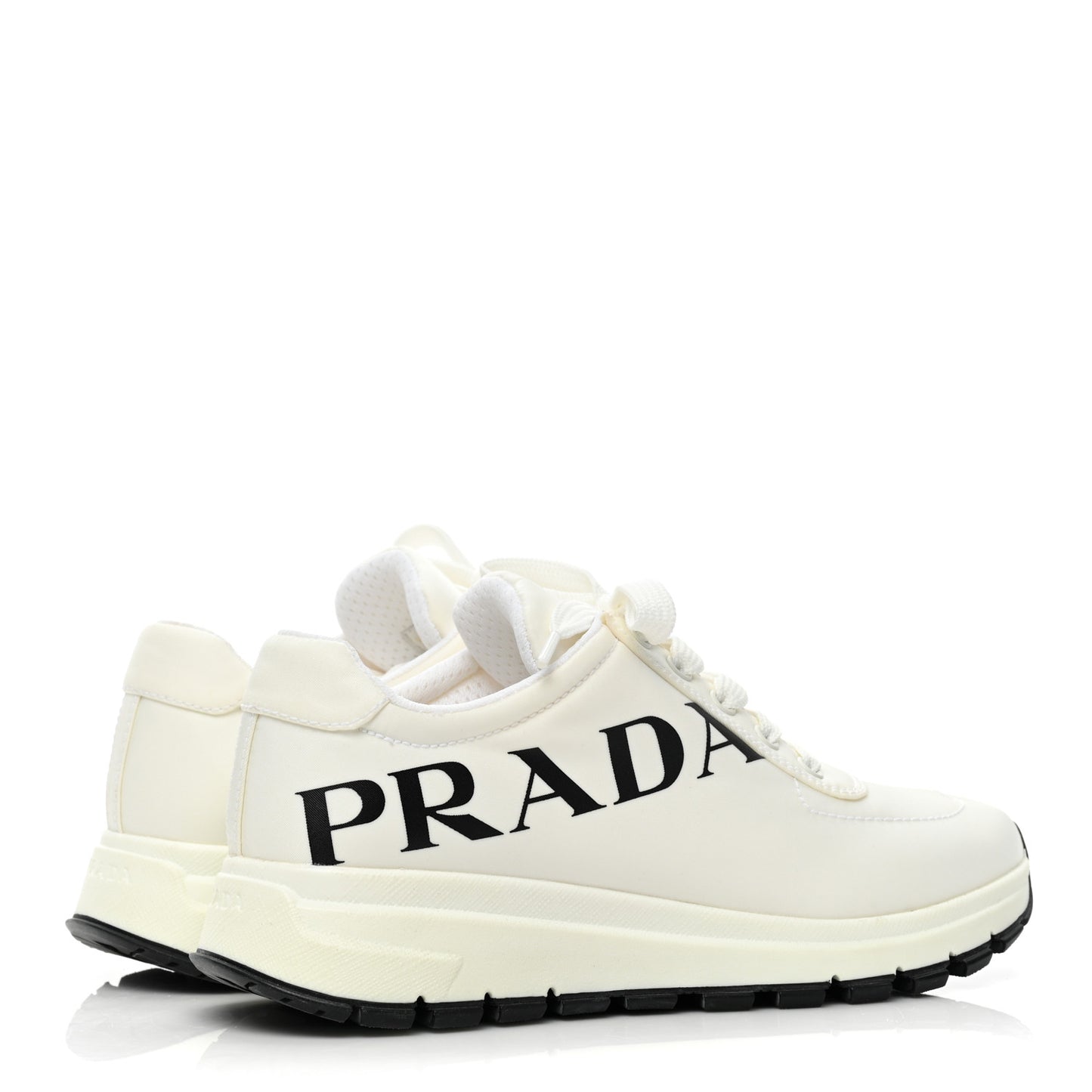 Nylon Gabardine Logo Sneakers 38 White