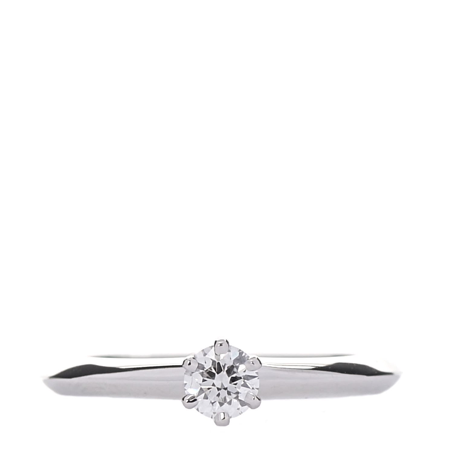 Tiffany Platinum Diamond .24ct Solitaire Engagement Ring 51 5.75 1 of 7