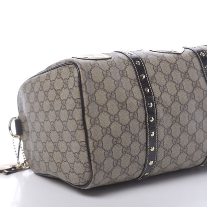 Gucci Monogram Guccissima Hearts Studded Medium Joy Boston Dark Brown 9 of 10