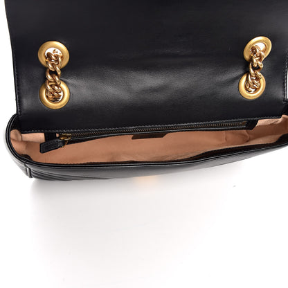 Gucci Calfskin Matelasse Small GG Marmont Shoulder Bag Black 5 of 6